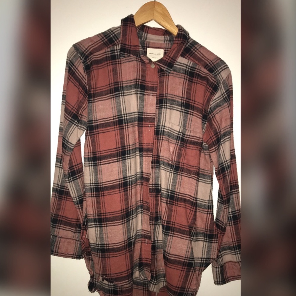 American Eagle destroyed flannel NWOT